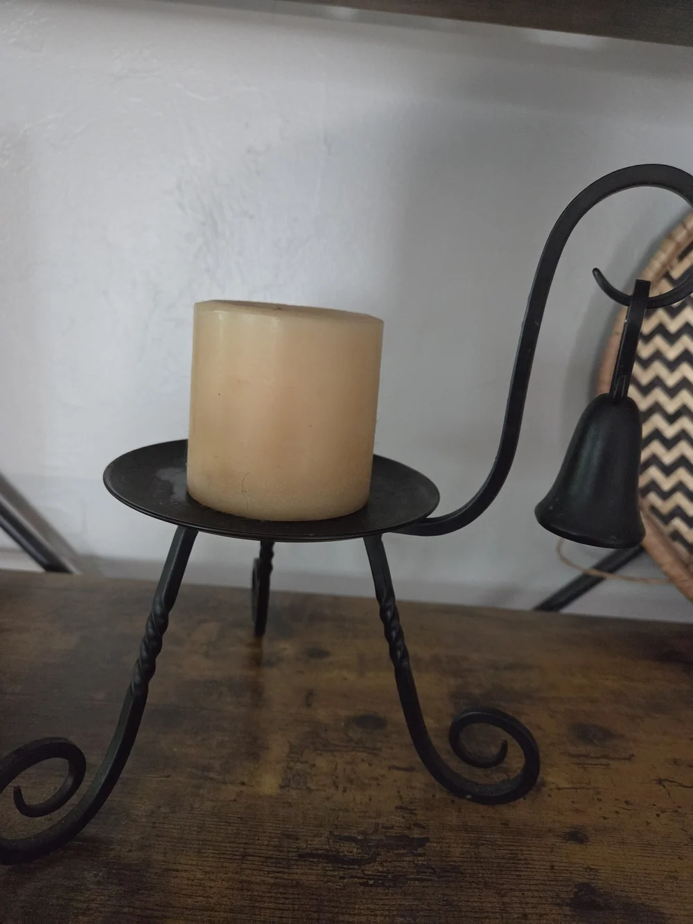 Craft Black Twisted Metal Candle Stand with Curled Legs